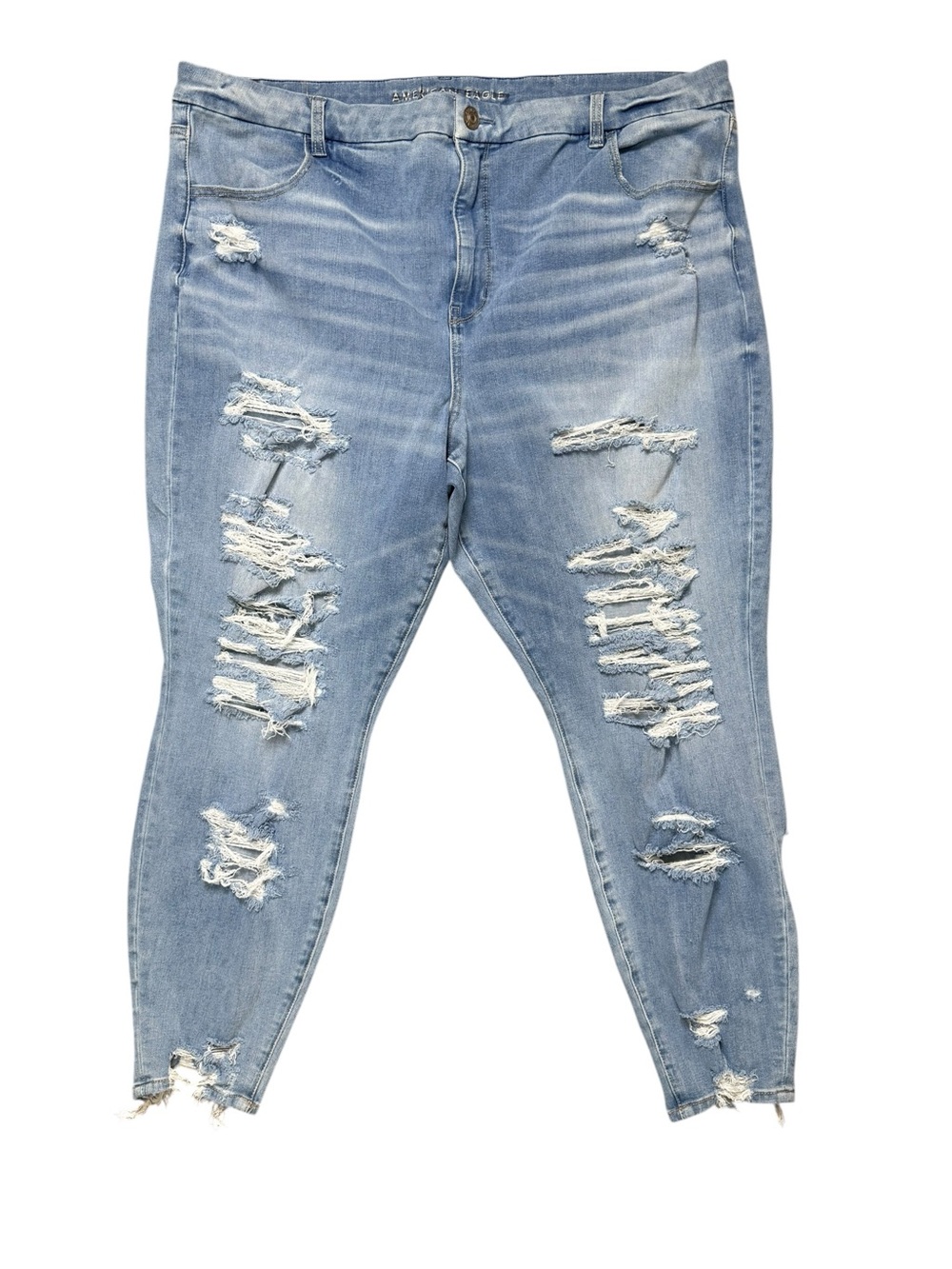 American Eagle Dream Jean Distressed Skinny Jeans Plus Size 22 Light Wash - Picture 2 of 8